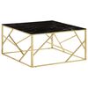 vidaXL Coffee Table Gold and Black Marble Stainless Steel and Tempered Glass