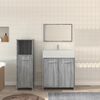 vidaXL Bathroom Furniture Set Gray Sonoma Engineered Wood Medium