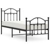 vidaXL Bed Frame Black Powder-Coated Steel Small Single Durable