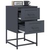 vidaXL Bedside Cabinet Set of 2 Anthracite Steel 14.2x15.4x23.8 in