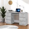 vidaXL Writing Desk Concrete Grey Engineered Wood Medium Writing Desk