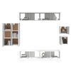 vidaXL TV Cabinet Set Set of 8 White Engineered wood Set of 8 Pieces