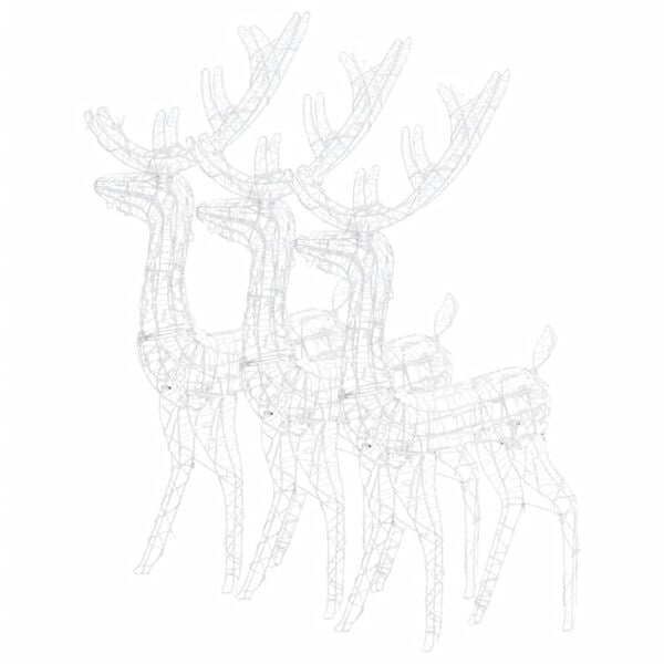 vidaXL Reindeer Christmas Decoration Set of 3 Blue Acrylic Large