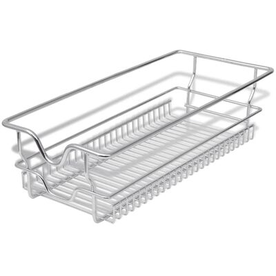 vidaXL Pull-Out Wire Baskets 2 pcs Silver 11.8"