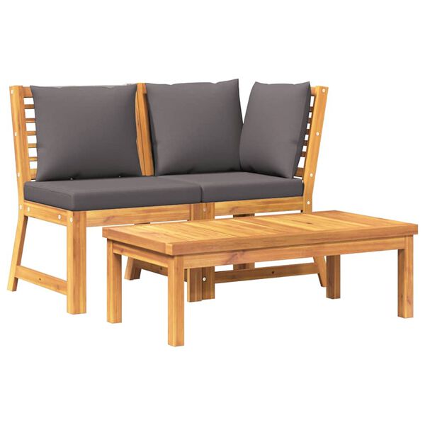 vidaXL Garden Lounge Set Dark Grey Solid acacia wood Medium Modular