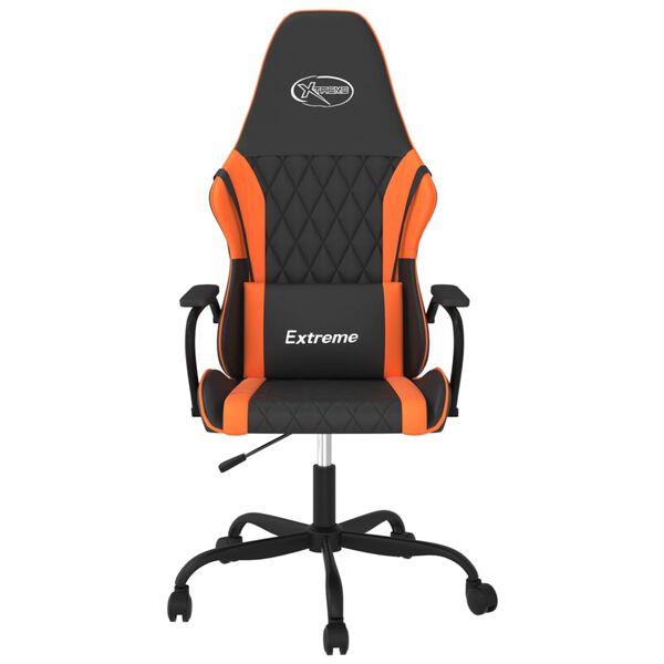 vidaXL Gaming Chair Black and Orange Faux Leather