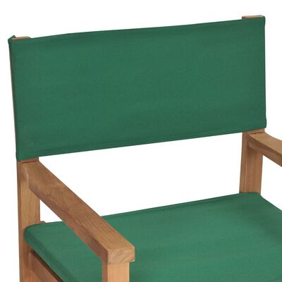 vidaXL Director's Chairs 2 pcs Solid Teak Wood Green