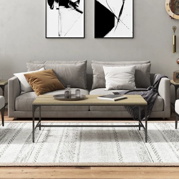 vidaXL Coffee Table Sonoma oak Engineered wood Medium Adjustable Feet