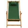 vidaXL Beach Chair Green Solid eucalyptus wood & fabric (100% polyester)