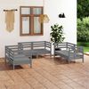 vidaXL Garden Lounge Set Grey Solid Pinewood Medium Modular