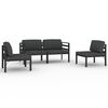 vidaXL Garden Lounge Set Anthracite Aluminum, Polyester Standard Modular