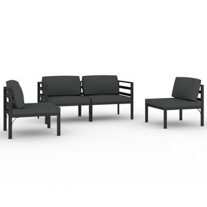 vidaXL Garden Lounge Set Anthracite Aluminum, Polyester Standard Modular