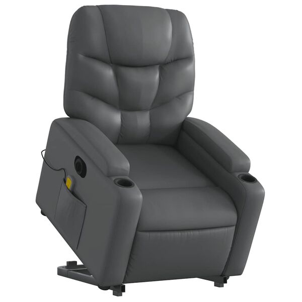 vidaXL Electric Stand Up Massage Recliner Chair Gray