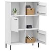 vidaXL Bookcase White Solid pine wood, Metal Tall Bookcase Rectangular