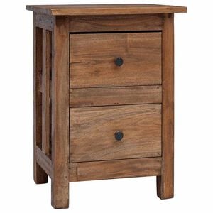 vidaXL Nightstand Brown Solid Mahogany Wood 15.7x11.8x20.1 in