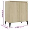 vidaXL Sideboard Sonoma Oak Engineered Wood, Metal Medium Sideboard