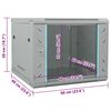 vidaXL Network Cabinet with Storage Gray 60 x 60 x 50 cm Steel