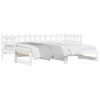 vidaXL Day Bed White Solid Pine Wood Standard
