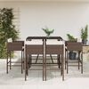 vidaXL Garden Bar Set Brown PE rattan, powder-coated steel, tempered glass