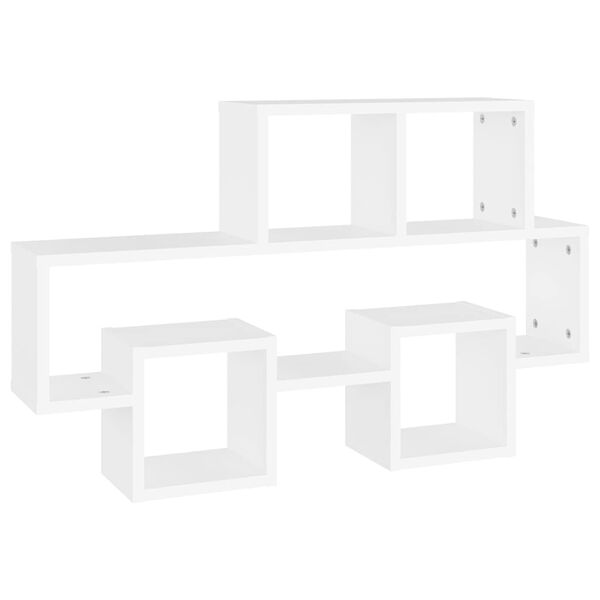 vidaXL Wall Shelf White Engineered wood 32.3 x 5.9 x 20.1 in Car Shelf