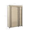 vidaXL Folding Wardrobe Cream Fleece fabric cover and steel tubes Large