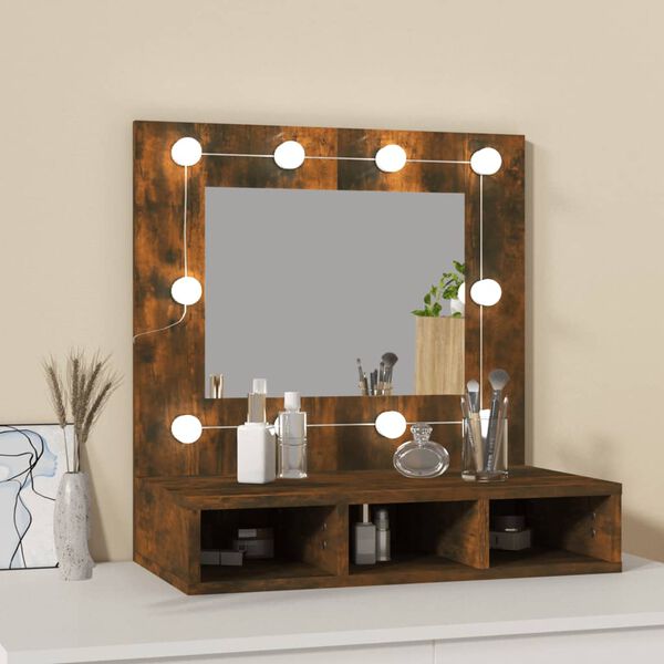 vidaXL Mirror Cabinet Smoked Oak Engineered wood, Acrylic Medium