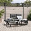 vidaXL Bench Set Black and Anthracite Powder-coated steel, polyester fabric