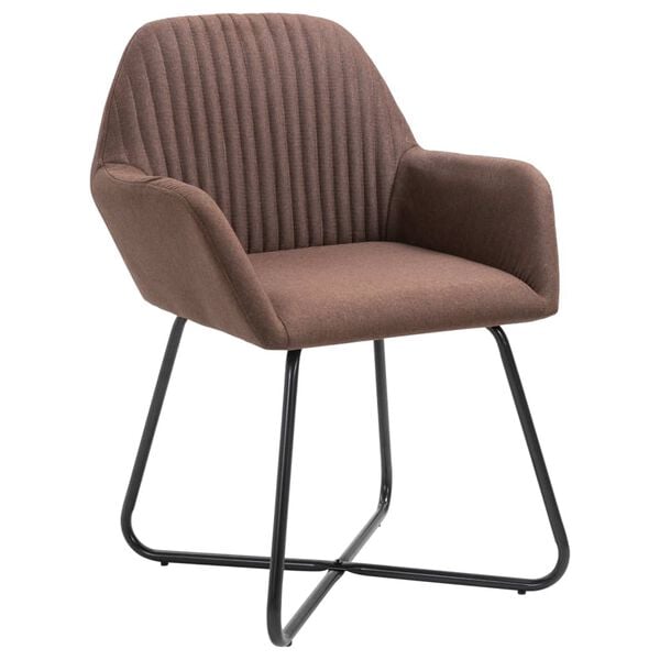 vidaXL Dining Chairs 4 pcs Brown Fabric