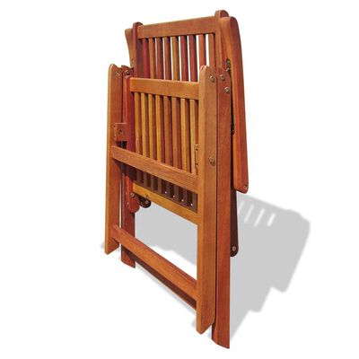 vidaXL Folding Patio Chairs 2 pcs Solid Acacia Wood Brown