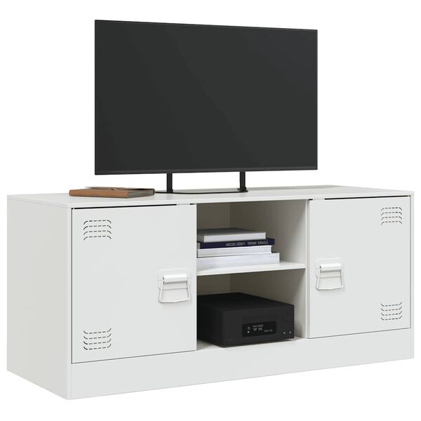 vidaXL TV Cabinet White Cold-rolled steel Medium TV Cabinet