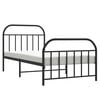 vidaXL Bed Frame Black Steel Twin Bed Frame Rectangular Contemporary