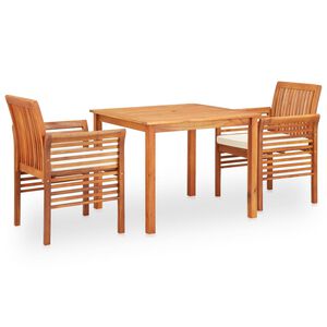 vidaXL Outdoor Dining Set Brown frame Solid Acacia wood 3 Piece