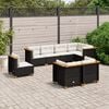 vidaXL Garden Sofa Set Black PE Rattan 8 Piece Set Modular