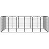 vidaXL Dog Playpen Black Powder-coated steel Dog Playpen Rectangular