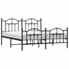 vidaXL Bed Frame Black Powder-Coated Steel King Bed Frame Rectangular