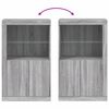 vidaXL Side Cabinet Grey Sonoma Engineered Wood, Glass Medium
