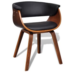 vidaXL Dining Chair Black and brown Faux leather and wood Standard