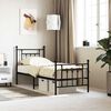 vidaXL Bed Frame Black Powder-Coated Steel Twin Bed Frame Rectangular