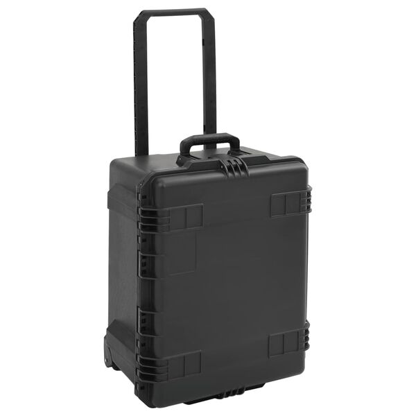 vidaXL Portable Flight Case Black 24.6"x19.5"x14.6" PP