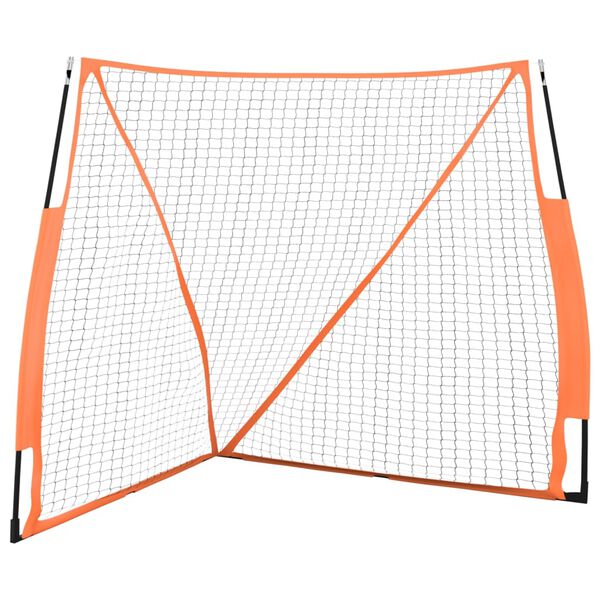 vidaXL Portable Baseball Net Orange&Black 183x182x72.0 " Steel&Polyester