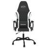 vidaXL Gaming Chair Black and White Faux leather, metal, plywood, foam