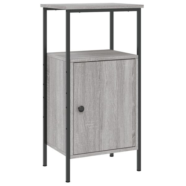 vidaXL Bedside Cabinet Gray sonoma Engineered wood, Iron Medium