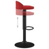 vidaXL Bar Stool Set of 2 Wine red Velvet (100% polyester) Adjustable