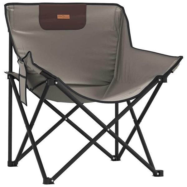 vidaXL Camping Chairs with Pocket Foldable 2 pcs Gray