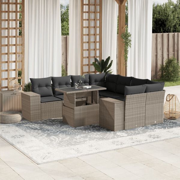 vidaXL Garden Sofa Set Light Grey