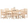vidaXL Garden Dining Set Natural Pine Solid Pine Wood Large Seats 6