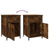 vidaXL Bedside Cabinet Smoked Oak Engineered Wood 15.7x16.5x23.6 in