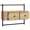vidaXL TV Cabinet Sonoma Oak Engineered wood, Metal Medium Wall mounting