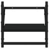 vidaXL Wall Shelf Set of 2 Black Engineered wood, metal 11.8x9.8x11.8 in