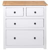 vidaXL Sideboard White and natural wood Solid pine wood Medium Storage